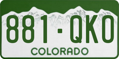CO license plate 881QKO