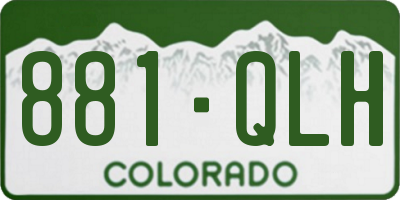 CO license plate 881QLH