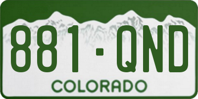CO license plate 881QND