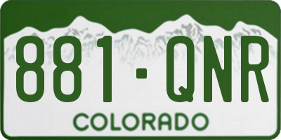 CO license plate 881QNR
