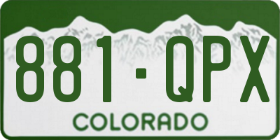 CO license plate 881QPX