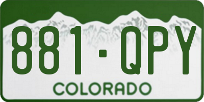 CO license plate 881QPY