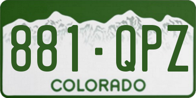 CO license plate 881QPZ