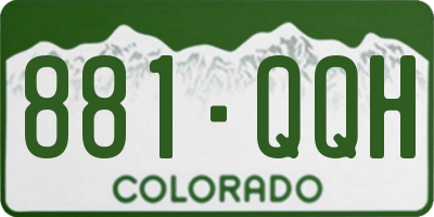 CO license plate 881QQH