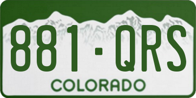 CO license plate 881QRS