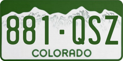 CO license plate 881QSZ