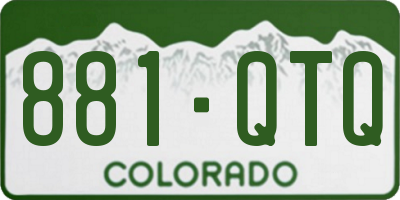CO license plate 881QTQ