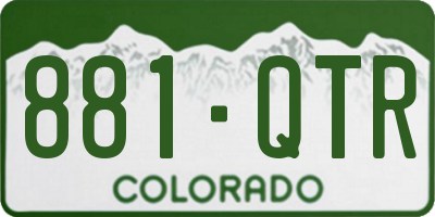 CO license plate 881QTR