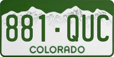 CO license plate 881QUC