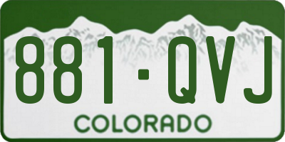 CO license plate 881QVJ