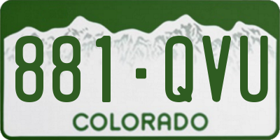 CO license plate 881QVU