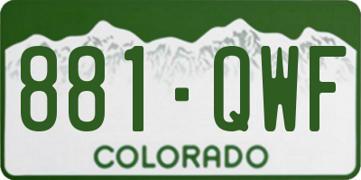CO license plate 881QWF