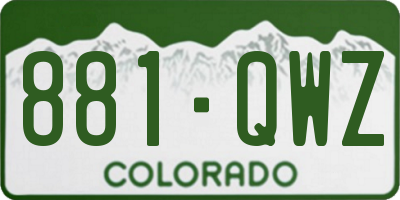 CO license plate 881QWZ