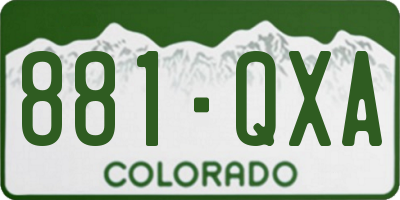 CO license plate 881QXA