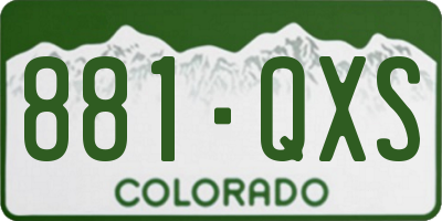 CO license plate 881QXS