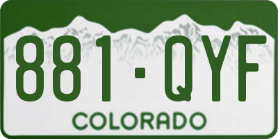 CO license plate 881QYF