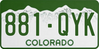 CO license plate 881QYK