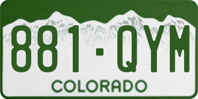 CO license plate 881QYM