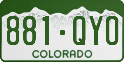 CO license plate 881QYO