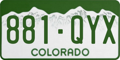 CO license plate 881QYX