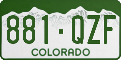 CO license plate 881QZF