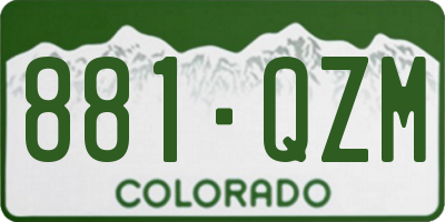 CO license plate 881QZM