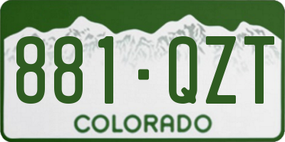 CO license plate 881QZT