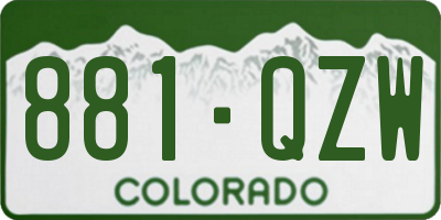CO license plate 881QZW