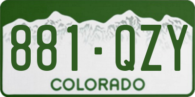 CO license plate 881QZY
