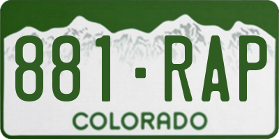 CO license plate 881RAP