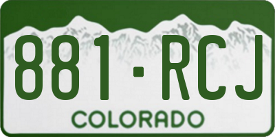 CO license plate 881RCJ