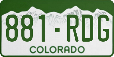 CO license plate 881RDG