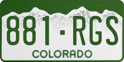 CO license plate 881RGS