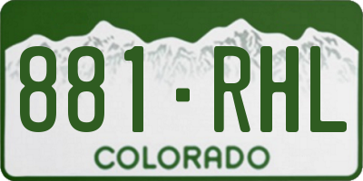 CO license plate 881RHL