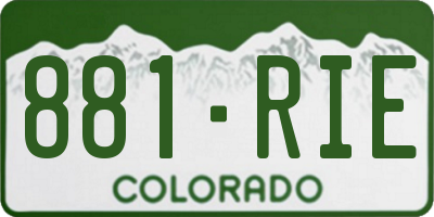 CO license plate 881RIE