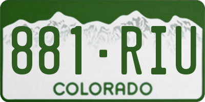 CO license plate 881RIU