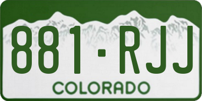 CO license plate 881RJJ