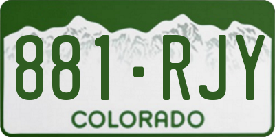 CO license plate 881RJY