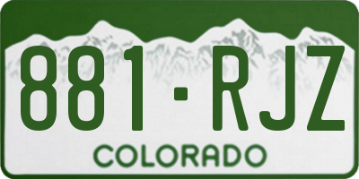 CO license plate 881RJZ