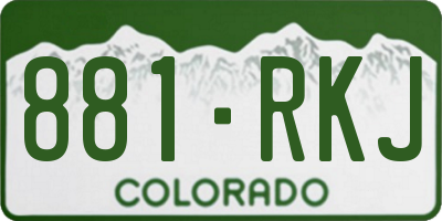 CO license plate 881RKJ