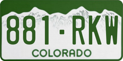 CO license plate 881RKW