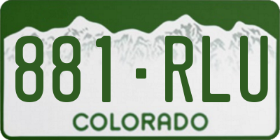 CO license plate 881RLU