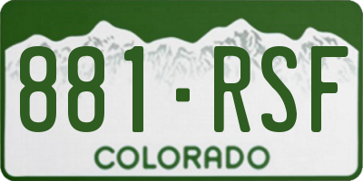 CO license plate 881RSF