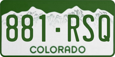 CO license plate 881RSQ