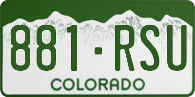 CO license plate 881RSU