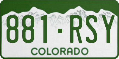 CO license plate 881RSY