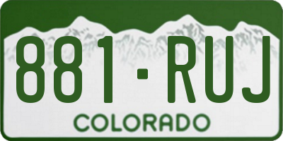 CO license plate 881RUJ