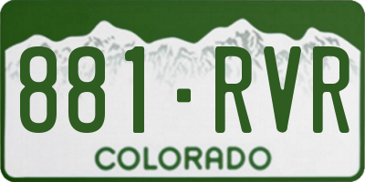CO license plate 881RVR