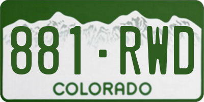 CO license plate 881RWD