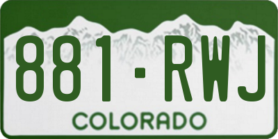 CO license plate 881RWJ